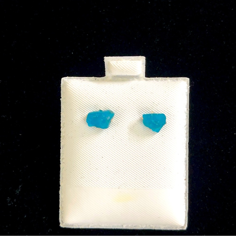 Sterling silver 925 One of a kind rough Apatite stones earrings